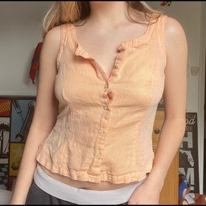 Eddie Bauer Orange and White Tank Top